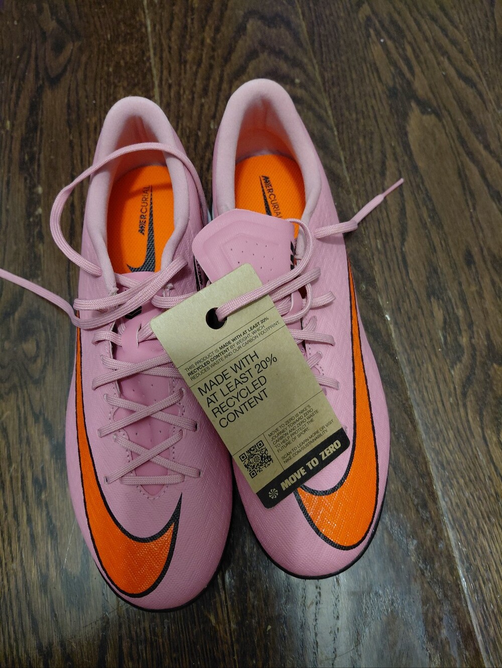 Nike Pink and Orange Indoor Soccer Shoes